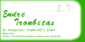 endre trombitas business card